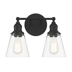 Barwell 2-Light Bathroom Vanity Light in Coal Black