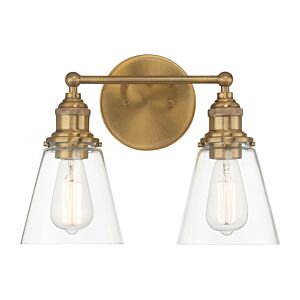 Barwell 2-Light Bathroom Vanity Light in Oxidized Aged Brass