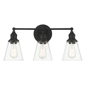 Barwell 3-Light Bathroom Vanity Light in Coal Black