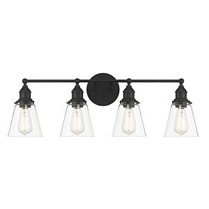 Barwell 4-Light Bathroom Vanity Light in Coal Black