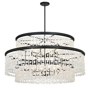 Shimmering Elegance 12-Light Chandelier in Sand Coal