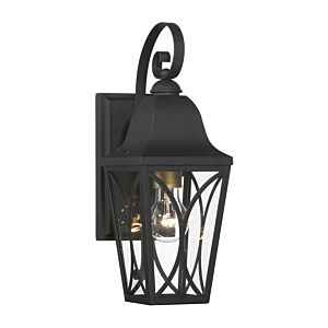 Cardigan 1-Light Outdoor Wall Mount in Sand Coal and Olden Brass