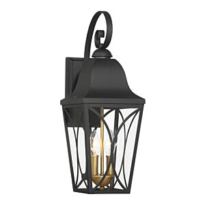 Cardigan 2-Light Outdoor Wall Mount in Sand Coal and Olden Brass