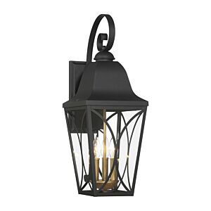 Cardigan 3-Light Outdoor Wall Mount in Sand Coal and Olden Brass