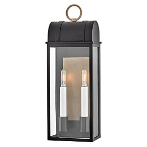 Campbell 2-Light LED Outdoor Wall Mount in Black