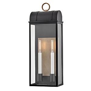 Campbell 2-Light LED Outdoor Wall Mount in Black