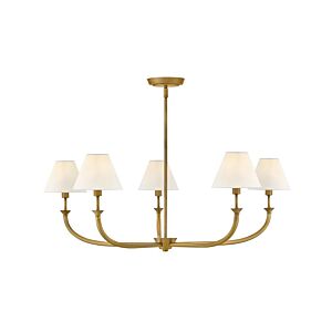 Greta 5-Light LED Chandelier in Heritage Brass