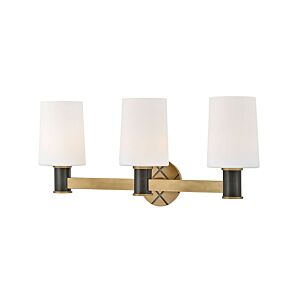 Declan 3-Light LED Bathroom Vanity Light in Heritage Brass