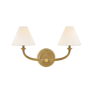 Greta 2-Light LED Bathroom Vanity Light in Heritage Brass