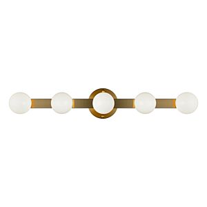 Pizzazz 5-Light LED Wall Sconce in Aged Gold Brass