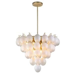 Globo 13-Light 1Chandelier in Brushed Brass, Ombre White