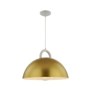 Pantheon 1-Light Pendant in Gold, White