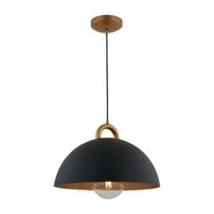 Pantheon 1-Light Pendant in Black, Rust Brass