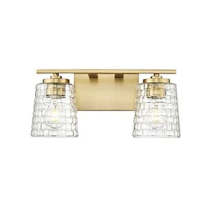 Saben 2-Light Bathroom Vanity Light in Vintage Brass