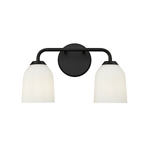 Norah 2-Light Bathroom Vanity Light in Matte Black