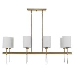 Awyr 8-Light Linear Chandelier in Warm Brass