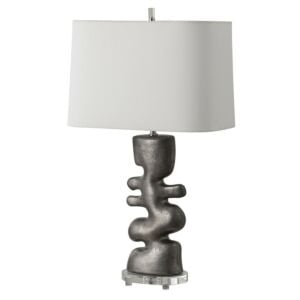 Free Flowing 1-Light Table Lamp in Tarnished Nickel