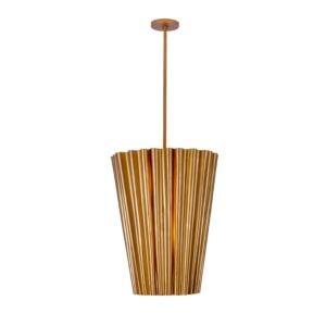 Ripple 6-Light Foyer Pendant in Bright Gold Leaf