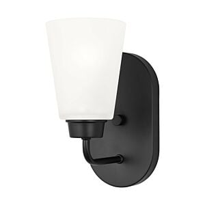 Kerrville 1-Light Wall with Bathroom Vanity Lightroom Vanity Light Sconce in Midnight Black