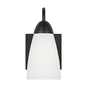 Seville 1-Light Wall with Bathroom Vanity Lightroom Vanity Light Sconce in Midnight Black