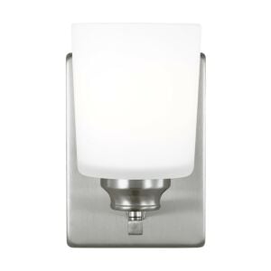 Vinton 1-Light Wall with Bathroom Vanity Lightroom Vanity Light Sconce in Brushed Nickel