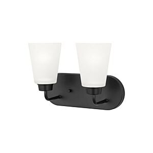 Kerrville 2-Light Wall with Bathroom Vanity Lightroom Vanity Light in Midnight Black