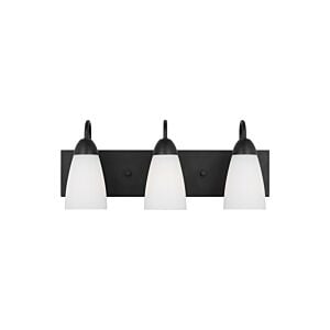 Seville 3-Light Wall with Bathroom Vanity Lightroom Vanity Light in Midnight Black