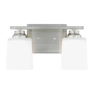 Vinton 2-Light Wall with Bathroom Vanity Lightroom Vanity Light Sconce in Brushed Nickel