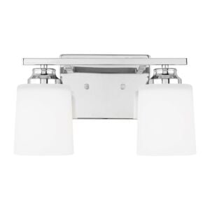 Vinton 2-Light Wall with Bathroom Vanity Lightroom Vanity Light Sconce in Chrome