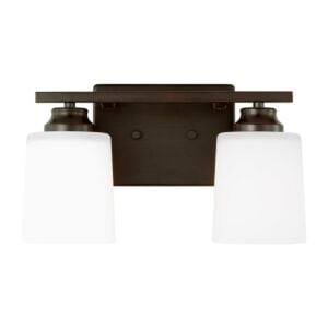 Vinton 2-Light Wall with Bathroom Vanity Lightroom Vanity Light Sconce in Bronze