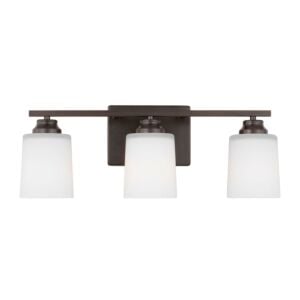 Vinton 3-Light Wall with Bathroom Vanity Lightroom Vanity Light in Bronze