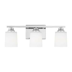 Vinton 3-Light Wall with Bathroom Vanity Lightroom Vanity Light in Chrome