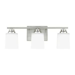 Vinton 3-Light Wall with Bathroom Vanity Lightroom Vanity Light in Brushed Nickel