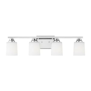 Vinton 4-Light Wall with Bathroom Vanity Lightroom Vanity Light Sconce in Chrome