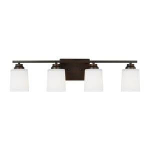 Vinton 4-Light Wall with Bathroom Vanity Lightroom Vanity Light Sconce in Bronze