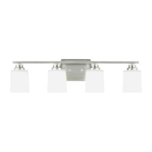 Vinton 4-Light Wall with Bathroom Vanity Lightroom Vanity Light Sconce in Brushed Nickel