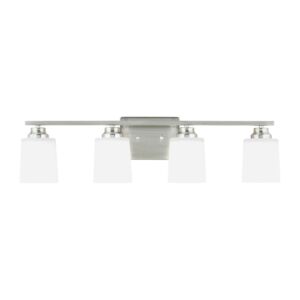 Vinton 4-Light Wall with Bathroom Vanity Lightroom Vanity Light Sconce in Brushed Nickel