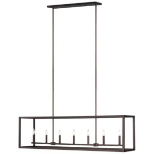 Moffet Street 7-Light Island Pendant in Bronze