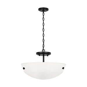 Kerrville 2-Light Semi-Flush Convertible Pendant in Midnight Black