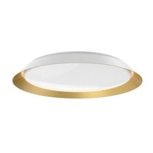 Jasper LED Flush Mount in White with Gold