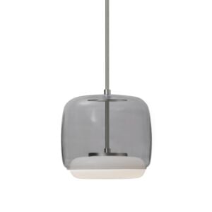 Enkel LED Pendant in Smoked with Brushed Nickel