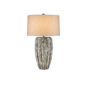 Buttress 1-Light Table Lamp in Dark Gray with White Texture