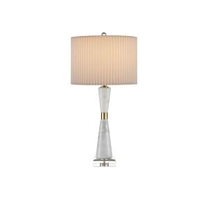 Edelmar 1-Light Table Lamp in White with Clear with Natural Brass