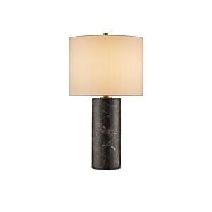 Vespera 1-Light Table Lamp in Coffee Brown with Antique Brass