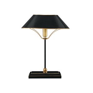 Daphne 1-Light Table Lamp in Black with Antique Gold