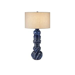 Undersea 1-Light Table Lamp in Dark Blue Reactive