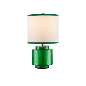 Beryl 1-Light Table Lamp in Green Swirl