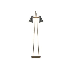 Duet 2-Light LED Floor Lamp in Oil Rubbed Bronze with Antique Brass