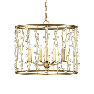 Adagio 4-Light Chandelier in Contemporary Gold Leaf with Contemporary Gold with Clear