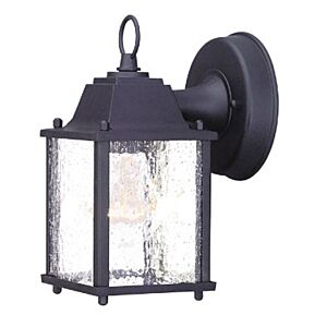 Builder's Choice 1-Light Matte Black Wall Light With Seeded Glass